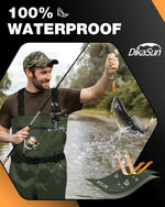 DikaSun Chest Waders with Boots | Lightweight Bootfoot Waders | Duck Hunting & Fly Fishing | Dark Green