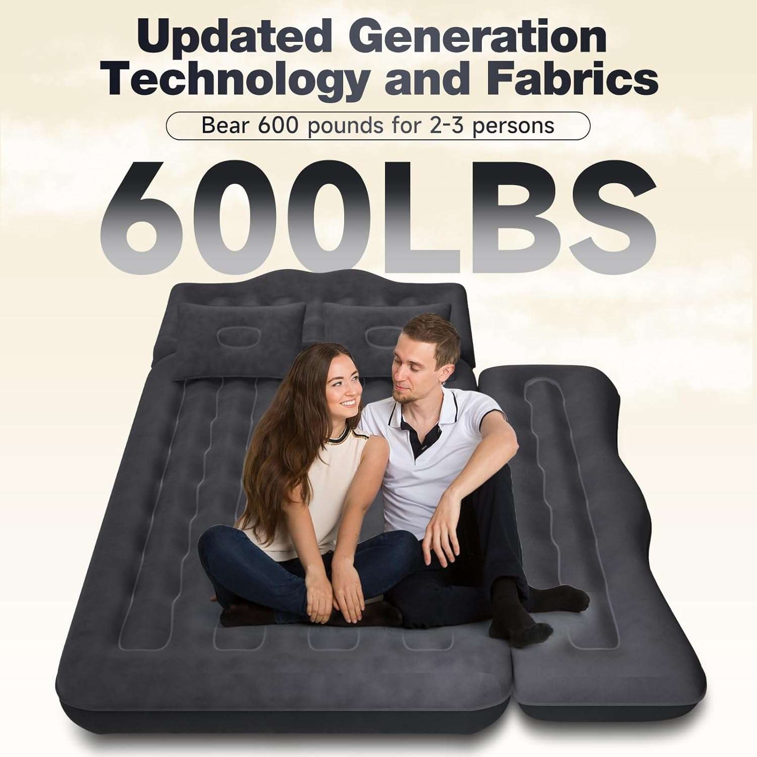Thicken Backseat SUV/Car/Truck Air Mattress Air Bed Inflatable Mattress 24" Width | Black