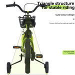 16" Sporty Kids Bike with Training Wheels and Stand Adjustable Saddle | Aged 4-8 Years (Tall Height 41-46")