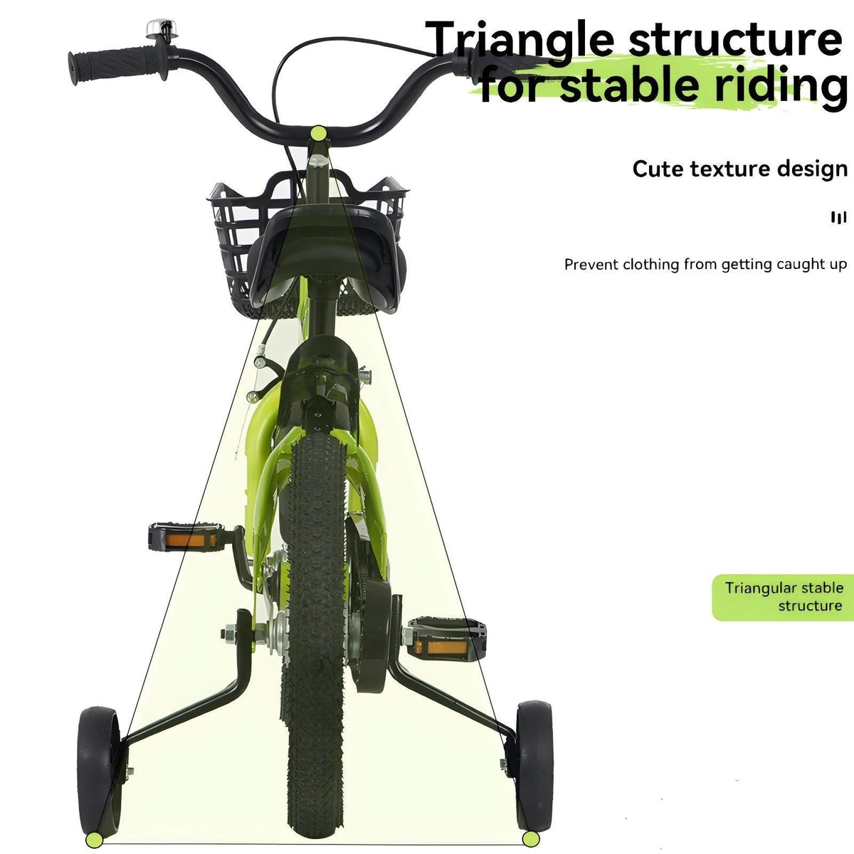 18" Sporty Kids Bike with Training Wheels and Stand Adjustable Saddle | Aged 5-10 Years (Tall Height 39-49")