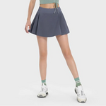 Mid-Rise Active Basic Skirt with Pleated Detail