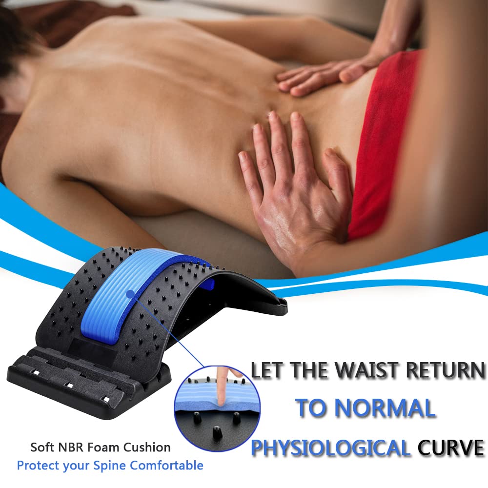 Back Stretcher for Lower Back Pain Relief | Multi-Level Lumbar Support Massager