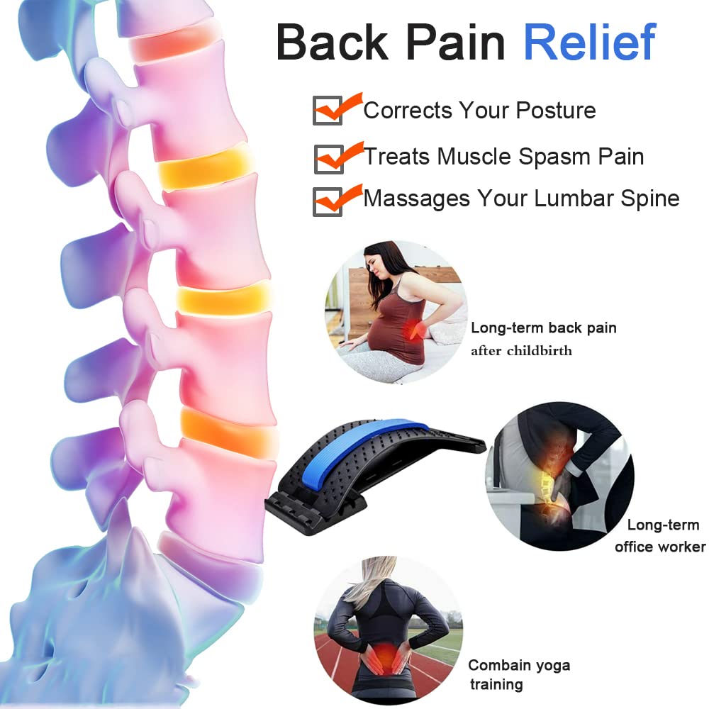 Back Stretcher for Lower Back Pain Relief | Multi-Level Lumbar Support Massager