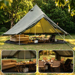 Oxford Bell Tent 9.8’/13.1’ with Stove Jack for Family Camping