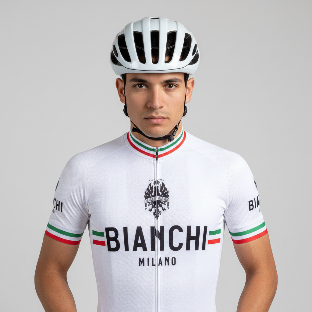 Bianchi Isalle Men's Cycling Jersey | White