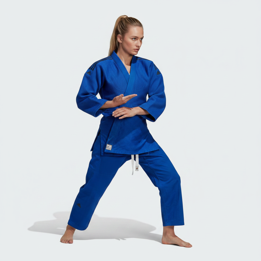 Adidas Judo-Gi J690 Quest Blue with Black Stripes