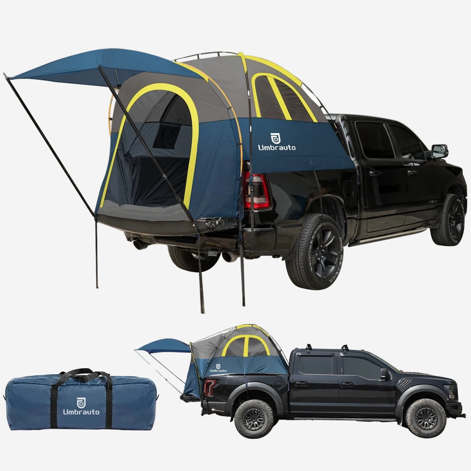 Umbrauto Truck Bed Tent with Awning | Fits 5.5-5.8' Truck Beds | PU3000mm Waterproof Pickup Tent