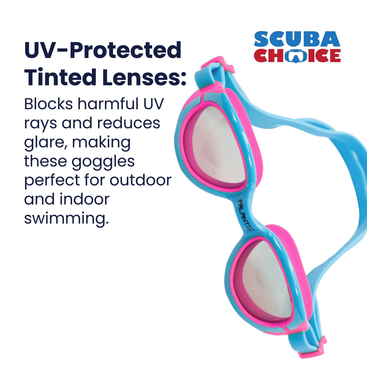 Palantic Jr. Silicone Swim Goggles | Blue/Pink