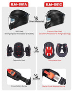 ILM Full Face Motorcycle Carbon Fiber Helmet | 861C