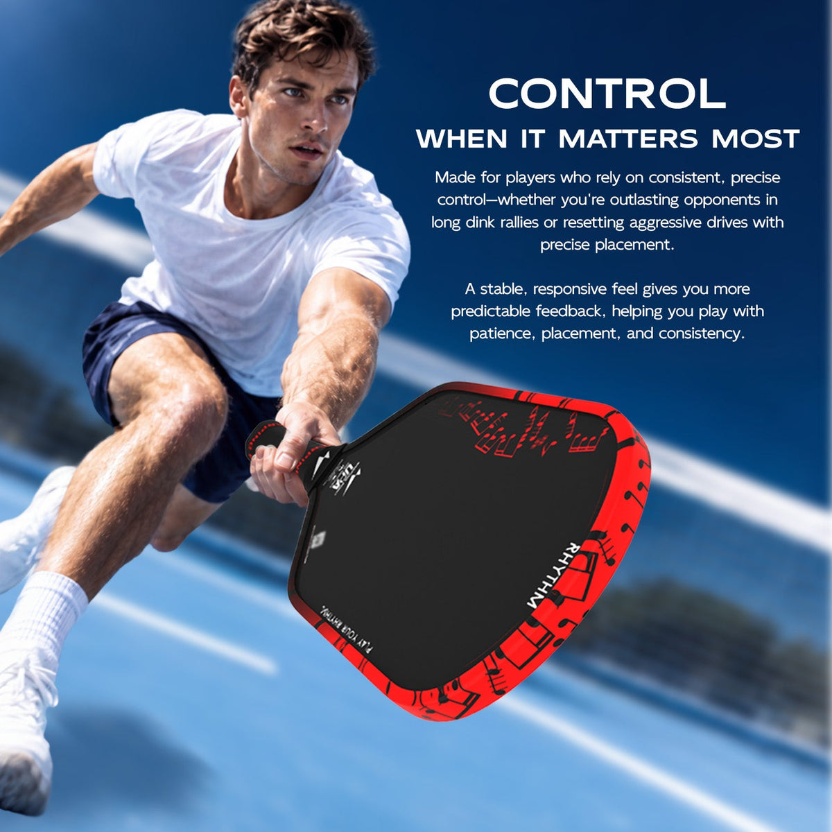 Rhythm Hybrid Pickleball Paddle | Red