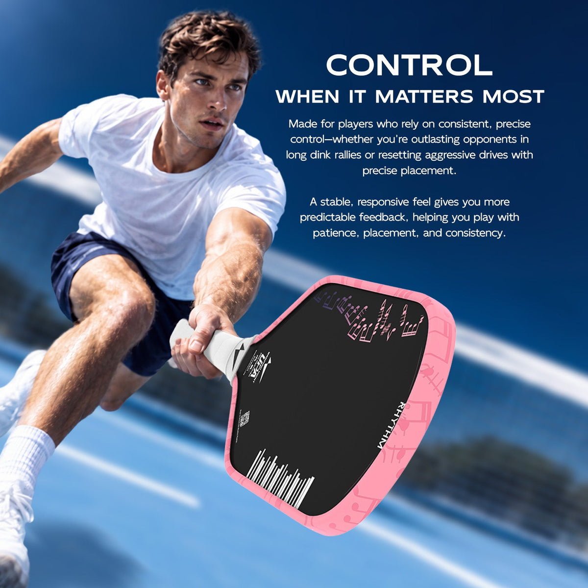 Rhythm Hybrid Pickleball Paddle | Pink