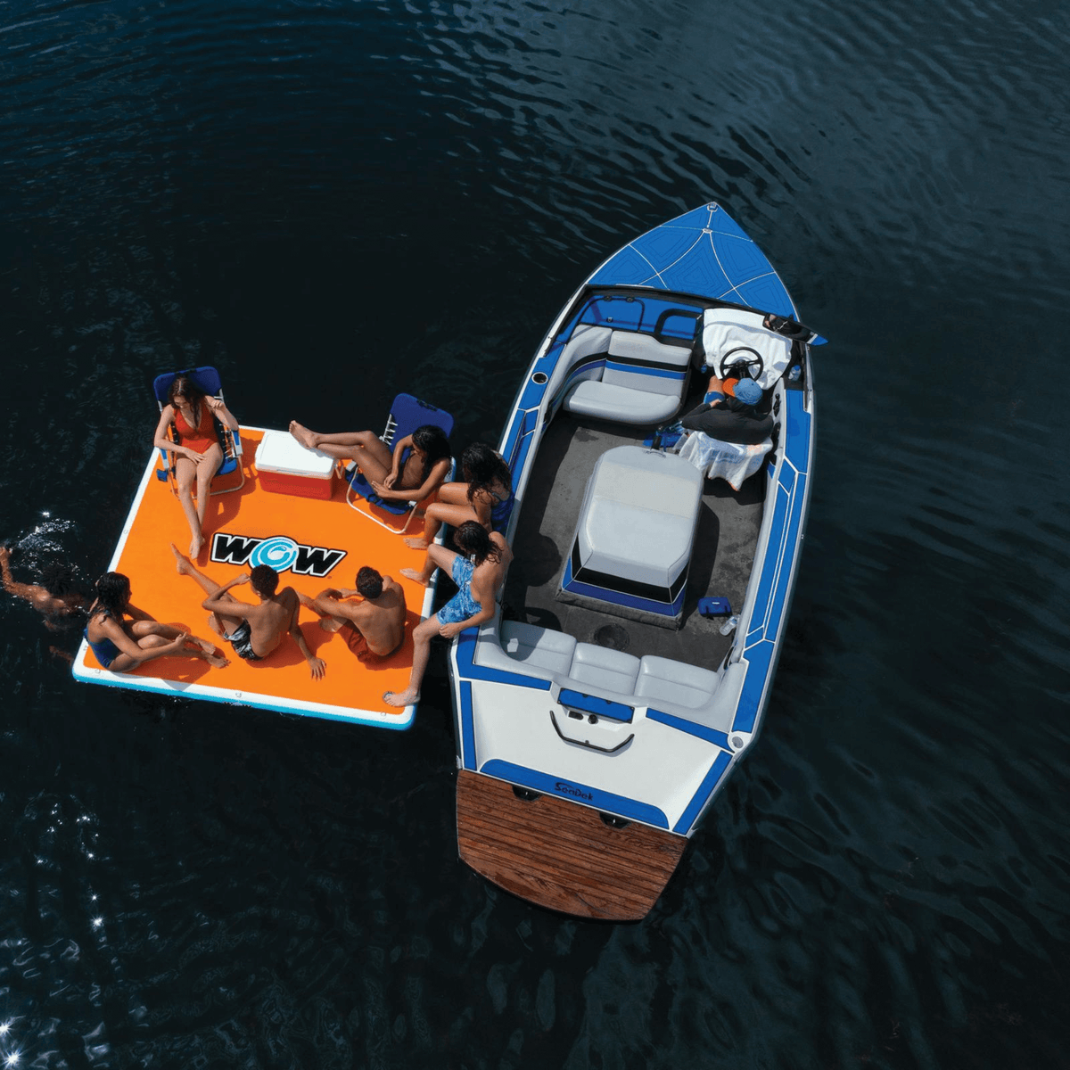 WOW Watersports Drop Stitch Vacation Station Dock with Deckpad