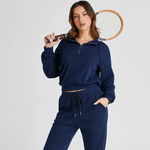 Drawstring Half Zip Hoodie and Joggers Active Set