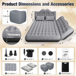 Thicken Backseat SUV/Car/Truck Air Mattress Air Bed Inflatable Mattress 24" Width | Grey