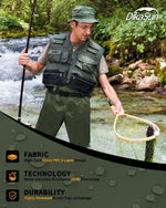 DikaSun Chest Waders with Boots | Lightweight Bootfoot Waders | Duck Hunting & Fly Fishing | Dark Green