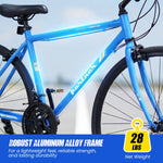 700C Hybrid Bike for Adult with 18-Speed Shimano Drivetrain and Phone Holder