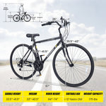700C Hybrid Bike for Adult with 18-Speed Shimano Drivetrain and Phone Holder