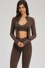 The Sizzle Zip Jacket Sports Bra Leggings | 3-Piece Set