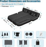 DikaSun 63” Extended SUV Mattress | Quick Inflate, Includes Pump & 2 Pillows | Black
