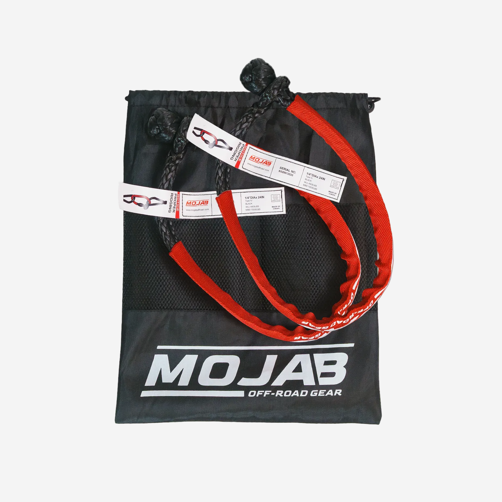 Soft Shackle 1/4'' x 24'' with Sleeve and Bag | Set of 2 (Lifetime Warranty)