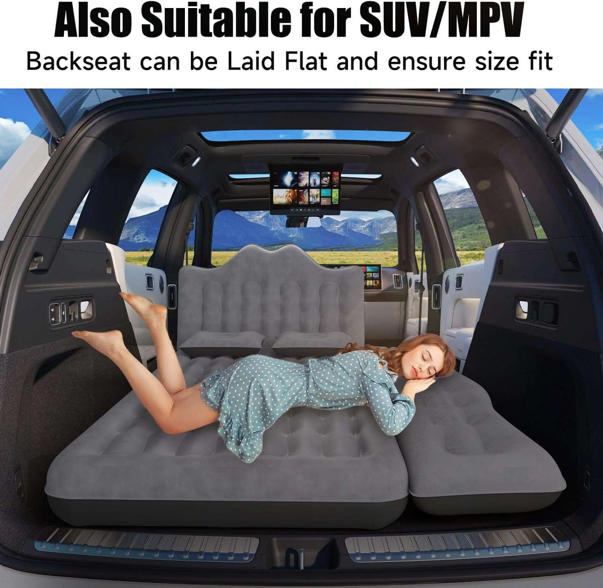 Thicken Backseat SUV/Car/Truck Air Mattress Bed | 30.31” Width/Black