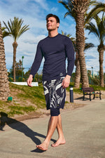 Lycra Navy Men’s Swim Shirts | T2402