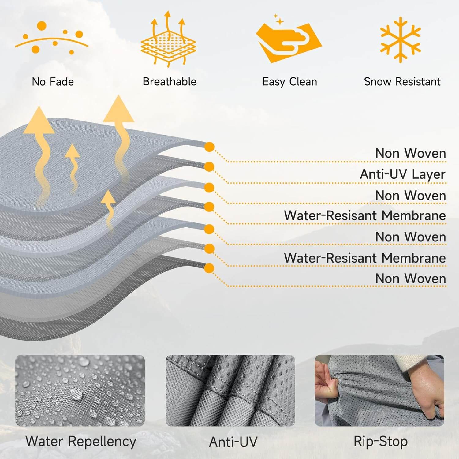 Teardrop Trailer Cover | 7 Layers Waterproof Camper Cover