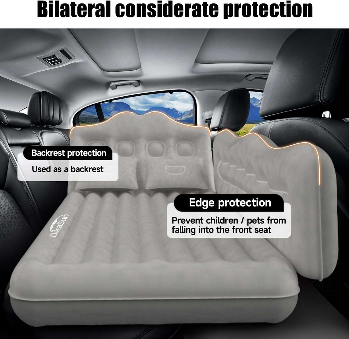 Thicken Backseat SUV/Car/Truck Air Mattress Air Bed Inflatable SUV Truck Mattress | 35.4” Width/Grey