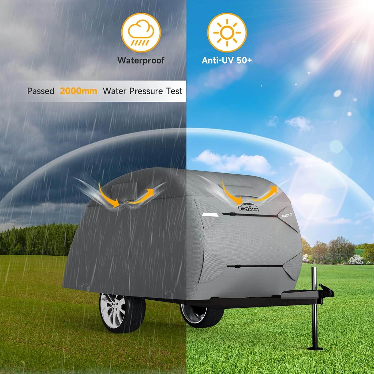 Teardrop Trailer Cover | 7 Layers Waterproof Camper Cover