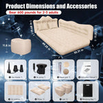 Thicken Backseat SUV/Car/Truck Air Mattress Air Bed Inflatable SUV Truck Mattress | 30.31” Width/Beige
