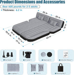 DikaSun 63” Extended SUV Mattress | Quick Inflate, Includes Pump & 2 Pillows | Grey