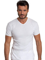 BASIC COTTON Free Spirit Premium Quality Cotton Men's V - Neck T-Shir | Proudly Made in Italy (985)