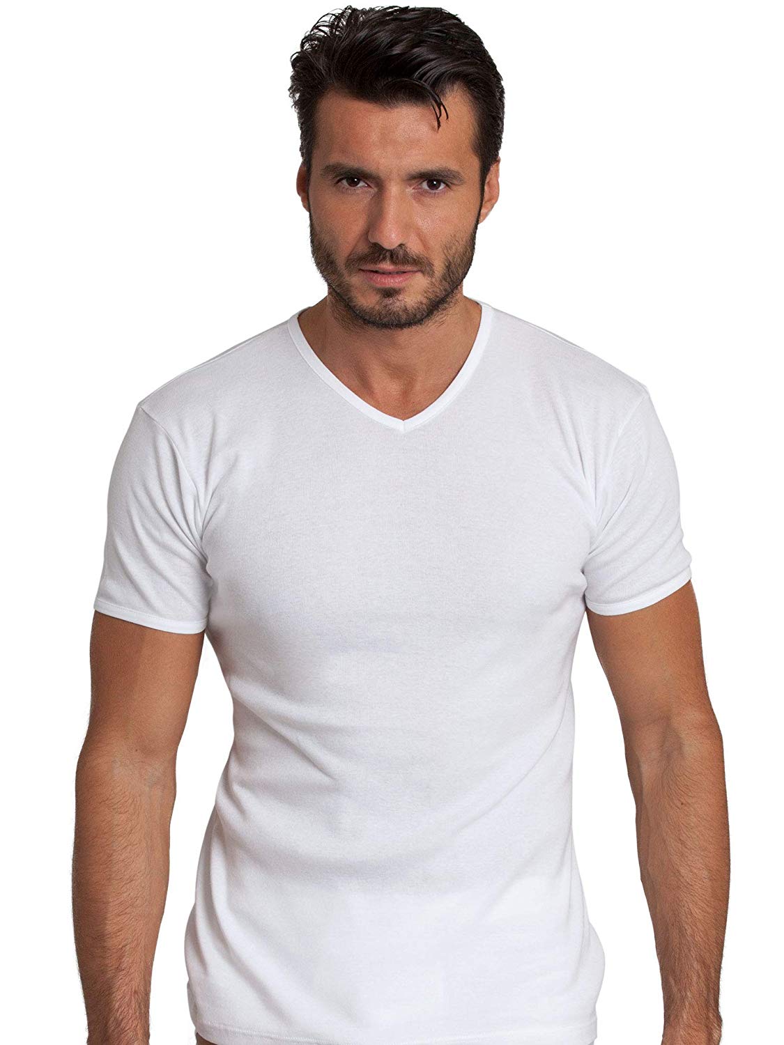 BASIC COTTON Free Spirit Premium Quality Cotton Men's V - Neck T-Shir | Proudly Made in Italy (985)