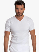 BASIC COTTON Free Spirit Premium Quality Brushed Cotton Men's V-Neck T-Shirt | Made in Italy