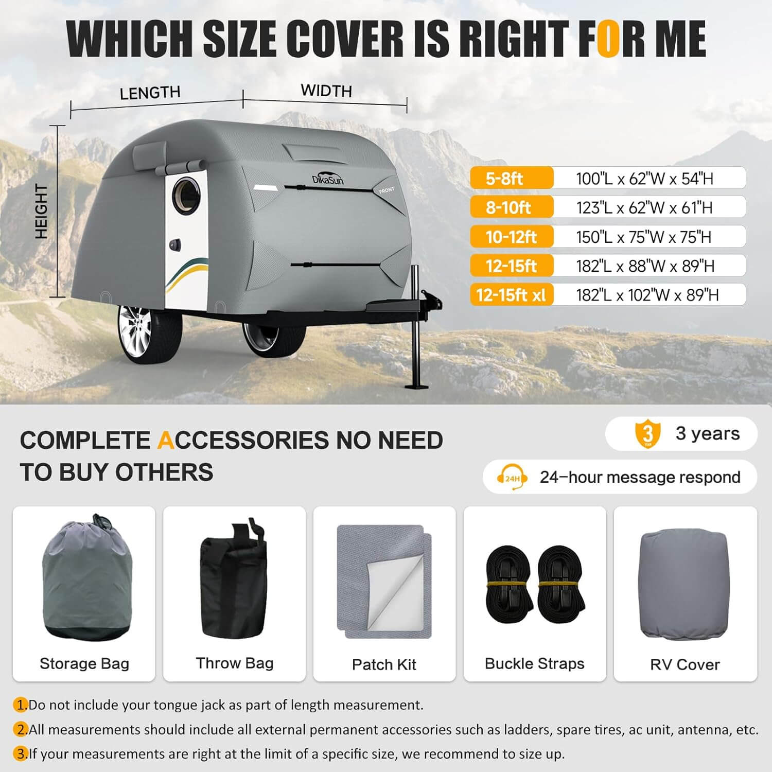 Teardrop Trailer Cover | 7 Layers Waterproof Camper Cover