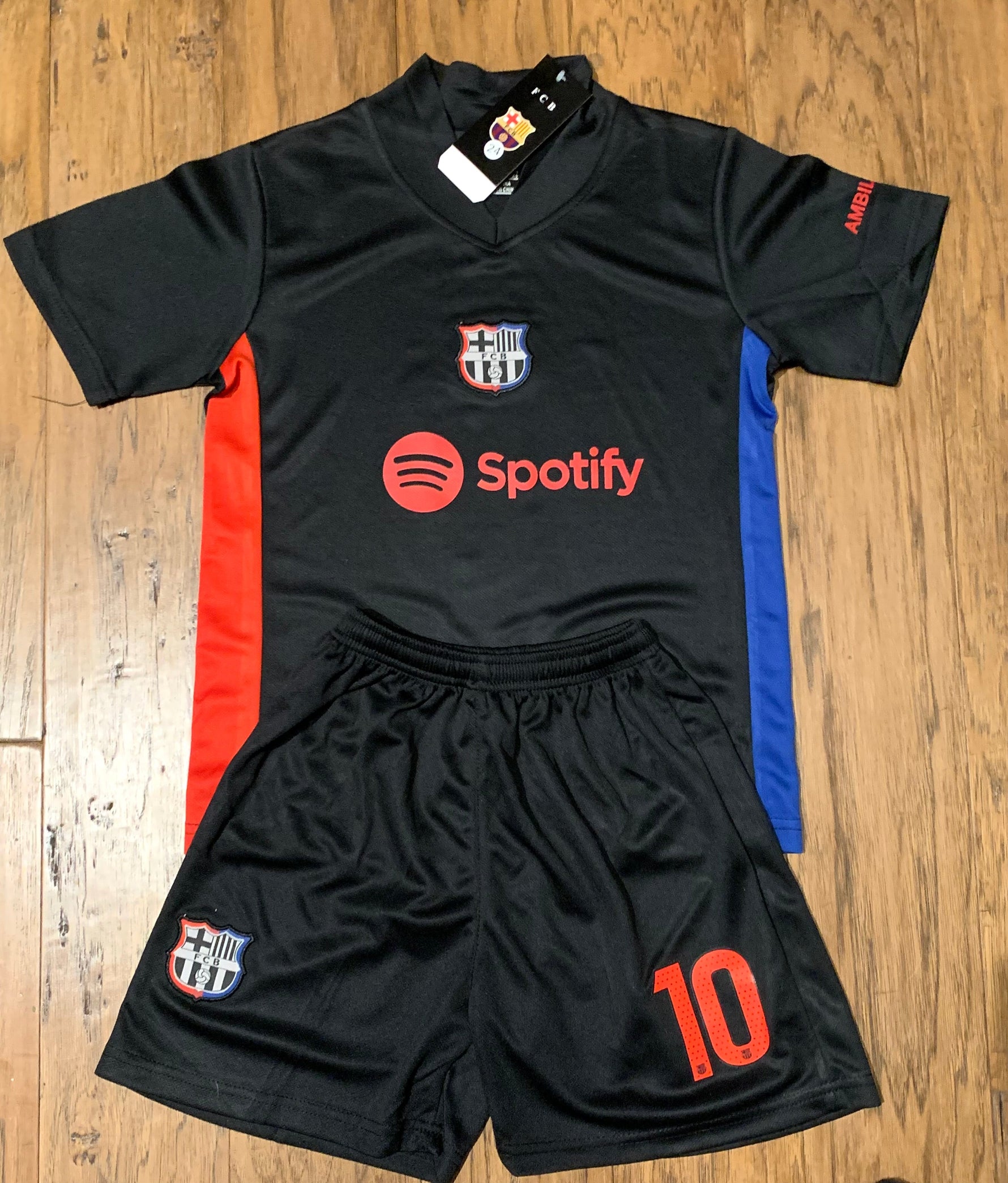 Lionel Messi Away Black Barcelona Soccer Jersey | Kids Toddler & Youth Sizes