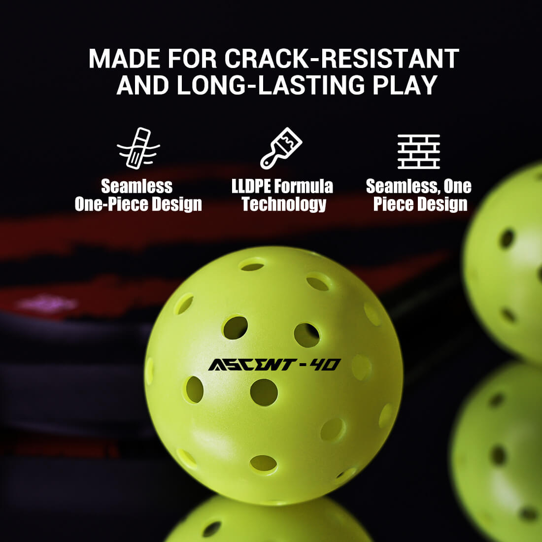 Ascent Outdoor Tournament Pickleballs | 4 or 12-Packs