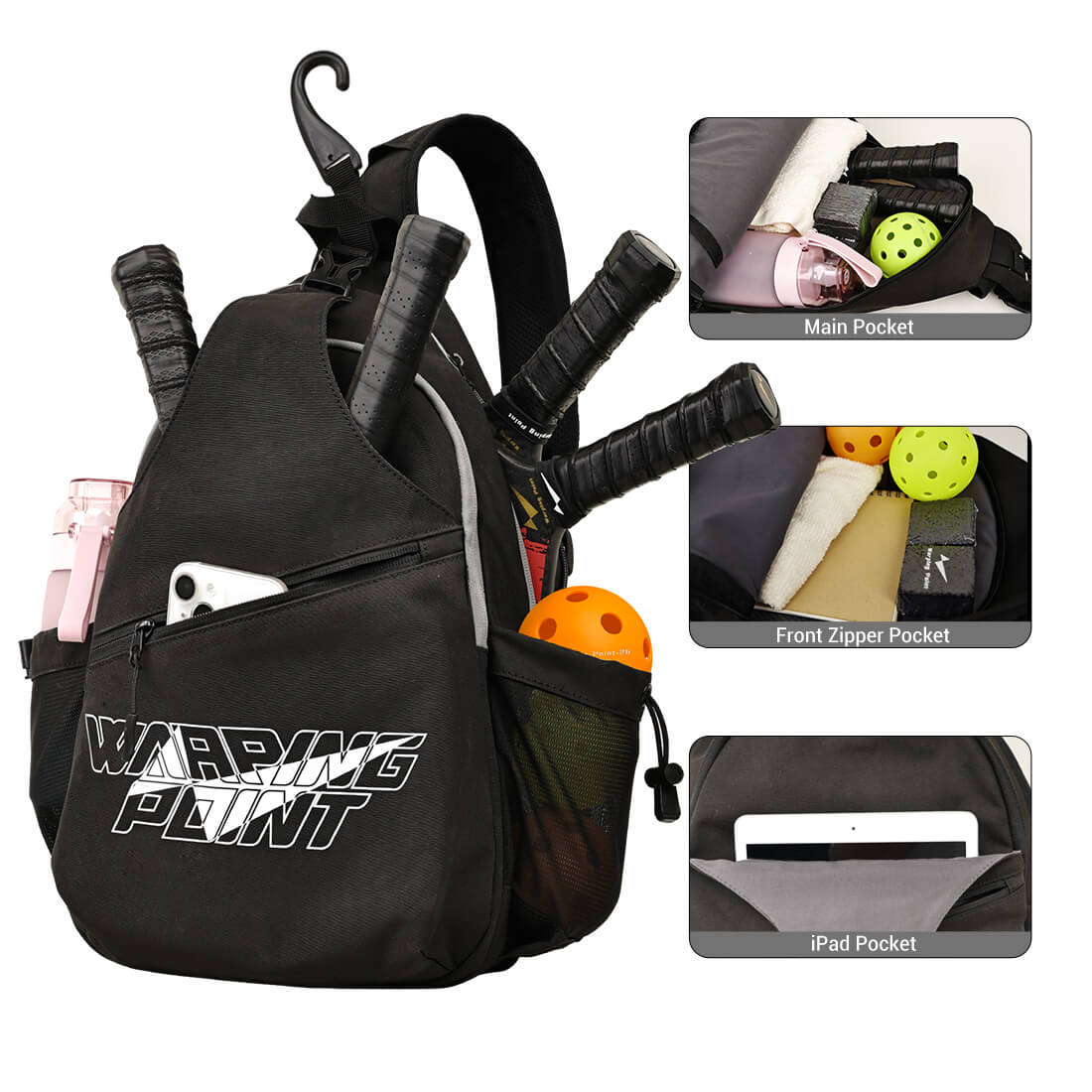 Pickleball Sling Bag | Black