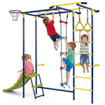 7-in-1 Indoor Jungle Gym for Toddlers with Slide & Rings