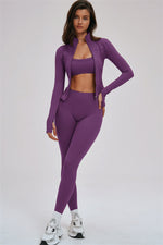 The Kinetic Zip Jacket Sports Bra Leggings | 3-Piece Set