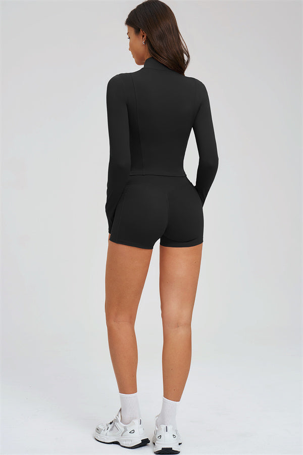 The Sizzle Zip Jacket Sports Bra Shorts | 3-Piece Set
