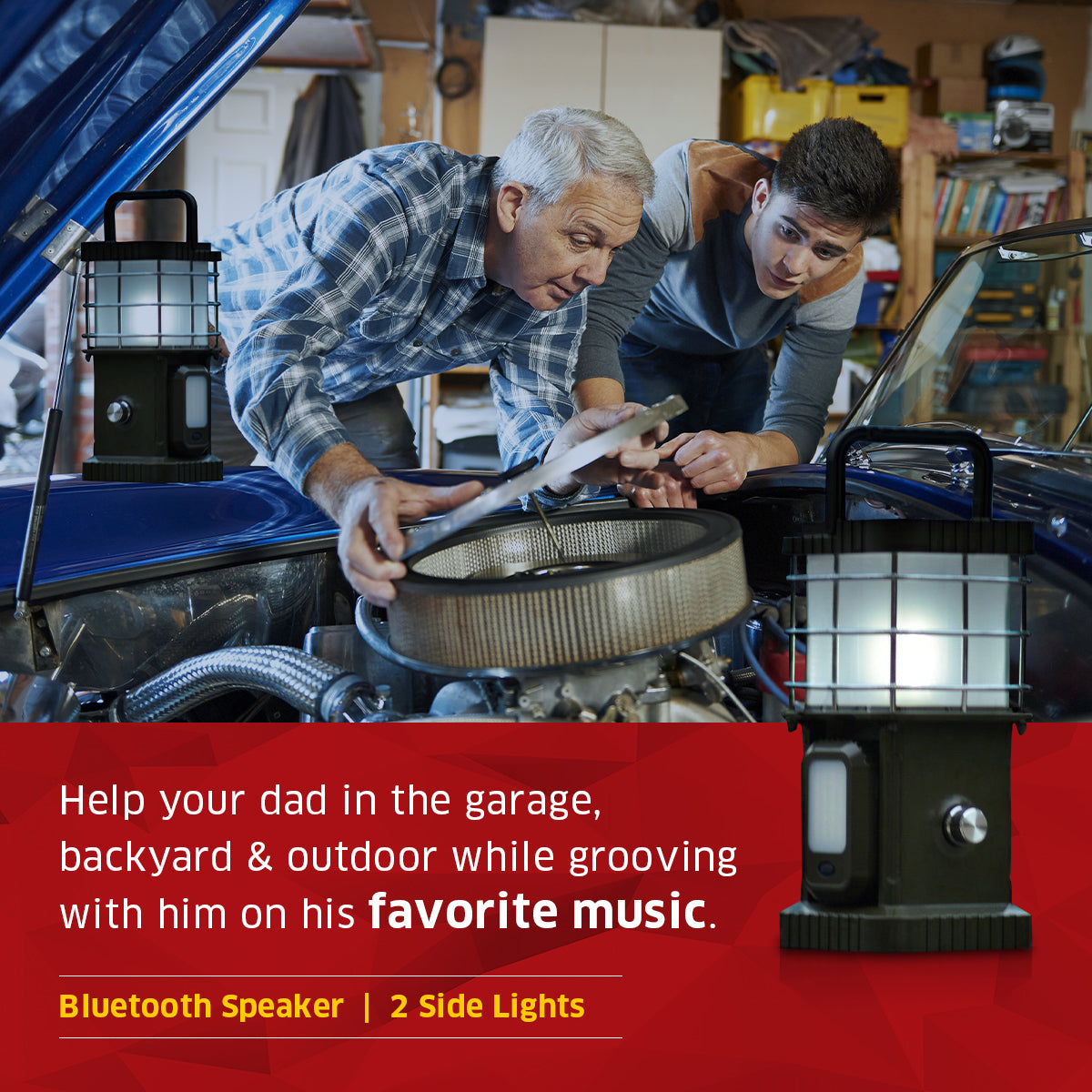 TRU De-LIGHT BUDDY Dimmable Lamp | Power Bank | Bluetooth Speaker | Independent Side Lamps All-In-One