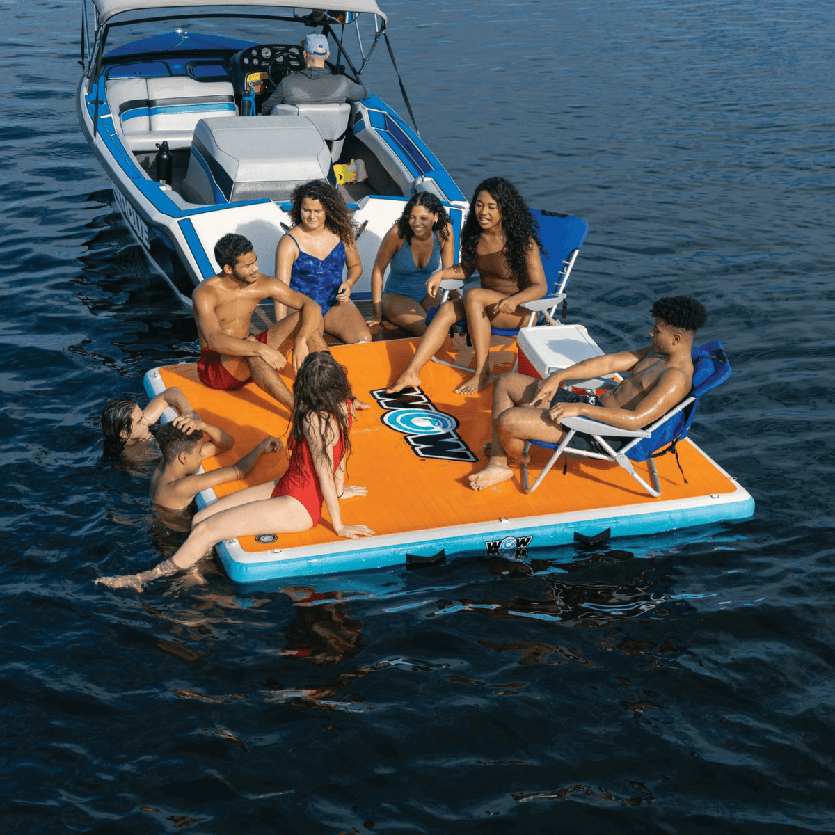 WOW Watersports Drop Stitch Vacation Station Dock with Deckpad