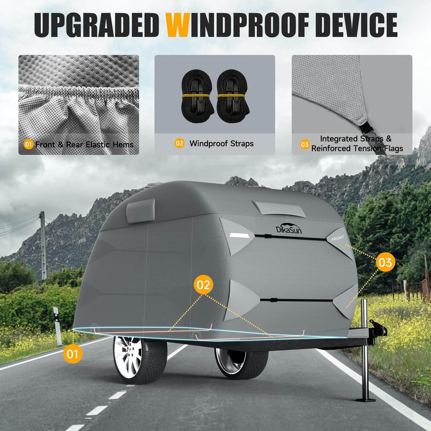 Teardrop Trailer Cover | 7 Layers Waterproof Camper Cover