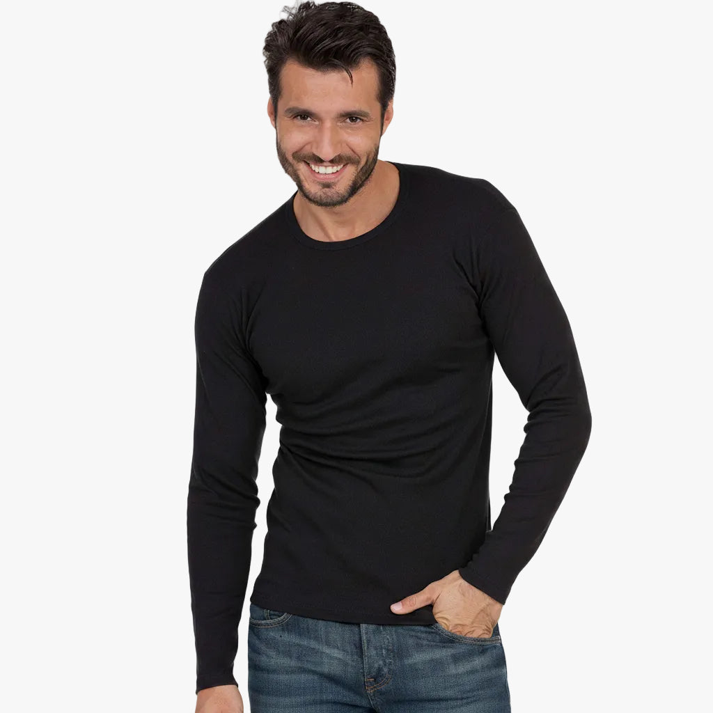 BASIC COTTON Free Spirit Premium Quality 100% Brushed Cotton Men's Long Sleeve | Made in Italy (952)