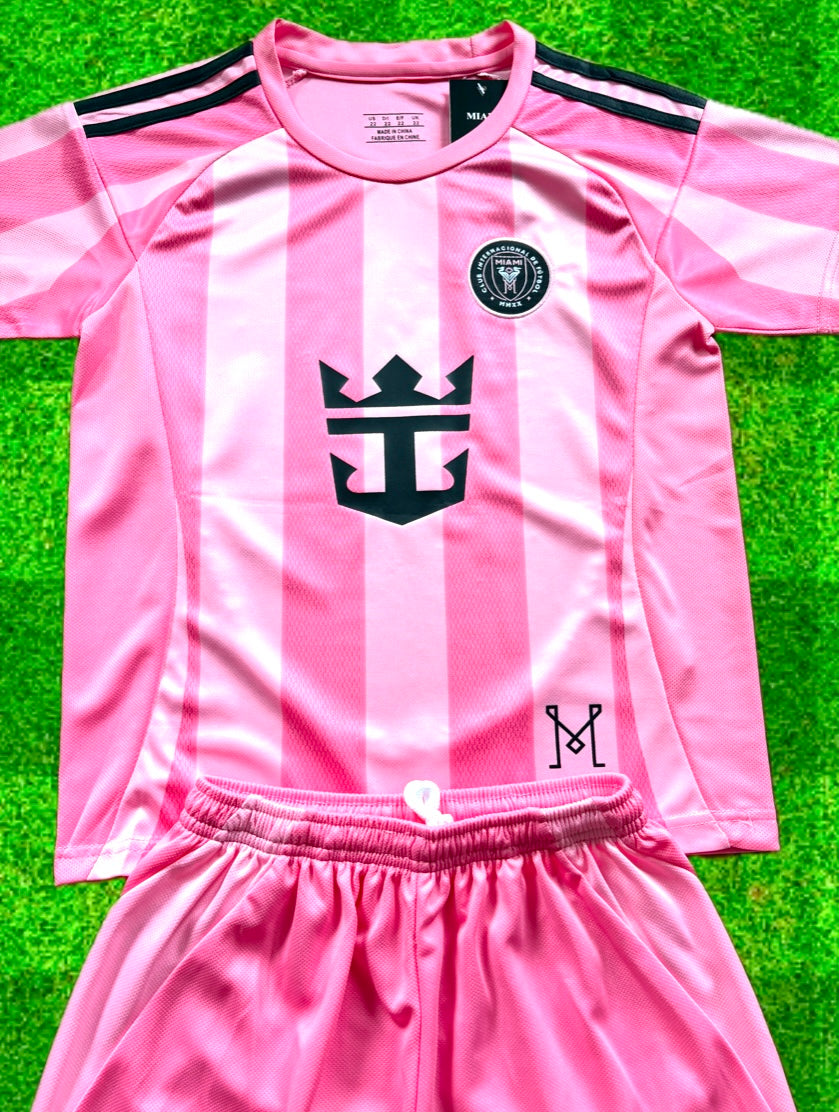 New Pink Lionel Messi Home Kids Soccer Jersey Pink (Set of 2) | Toddler & Youth