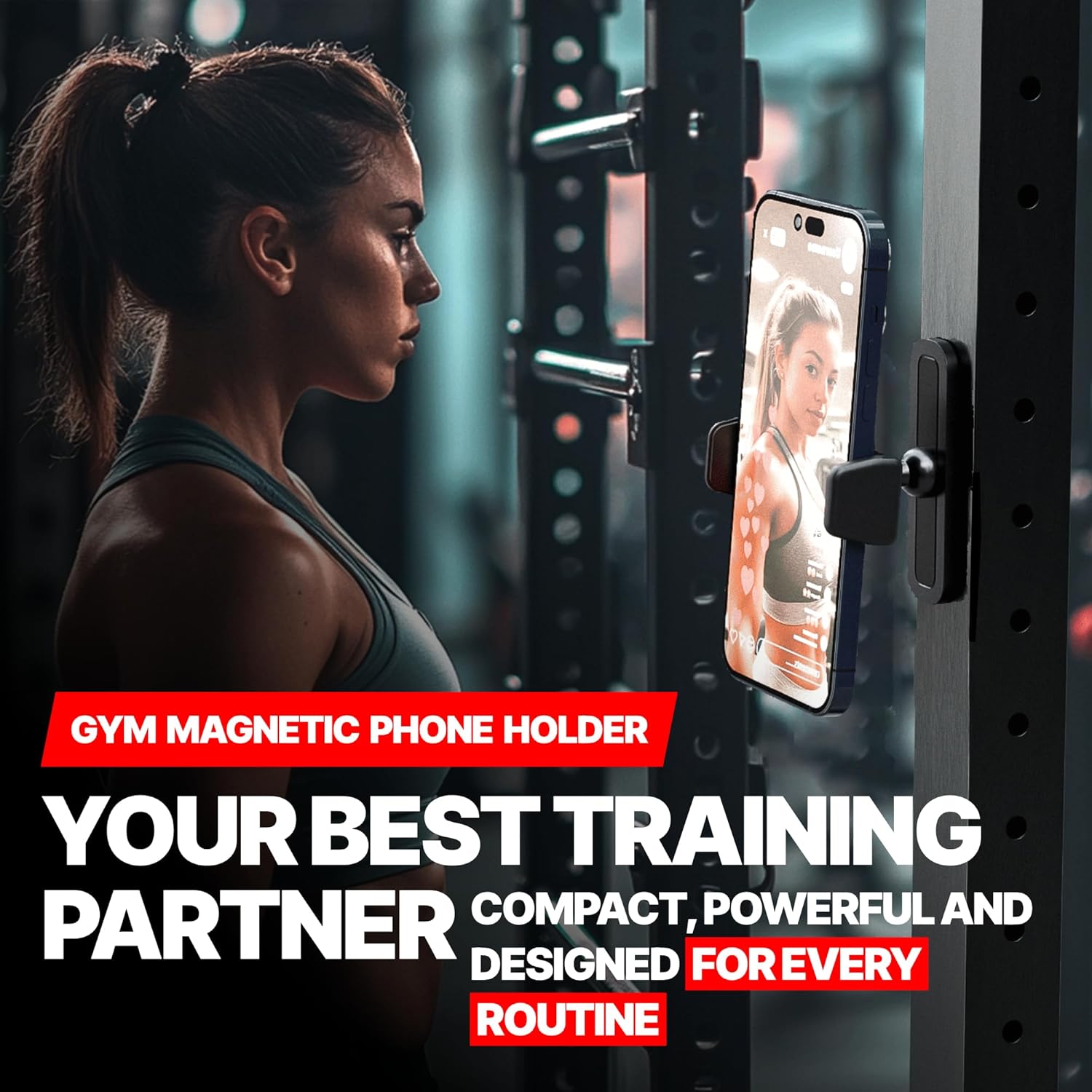BLAUBECK Magnetic Gym Phone Holder | Secure Mount for Gym & Golf