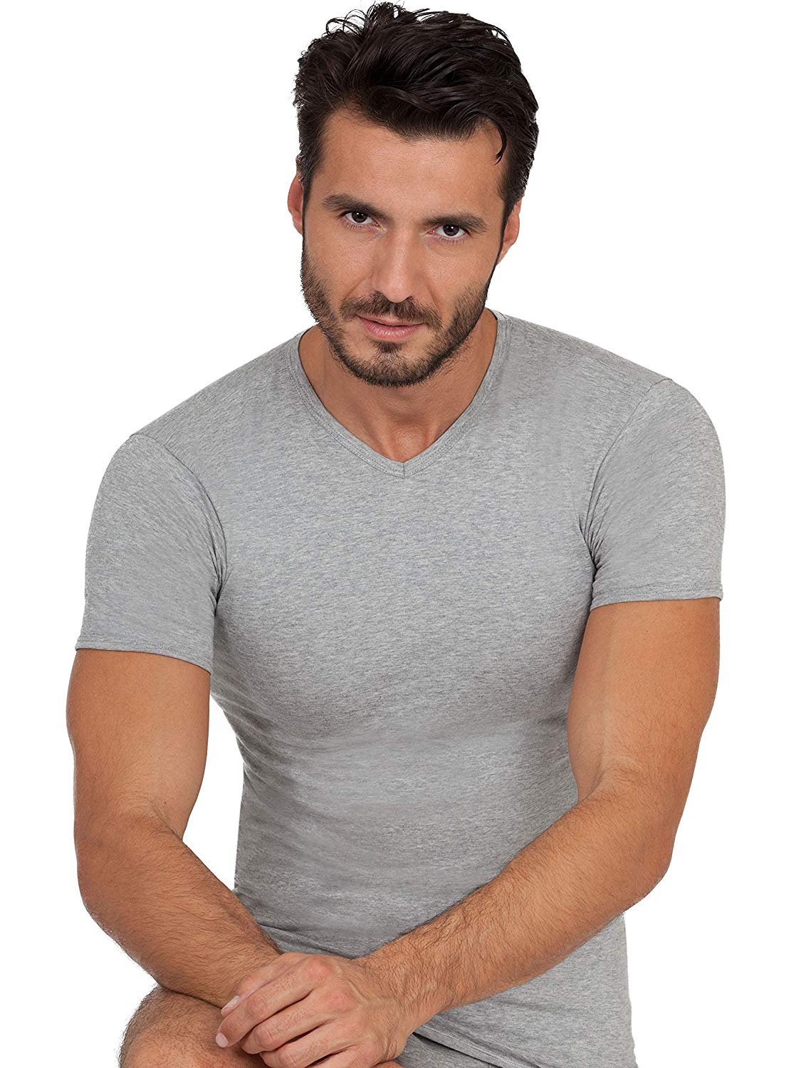 BASIC COTTON Free Spirit Premium Quality Cotton Men's V - Neck T-Shir | Proudly Made in Italy (985)