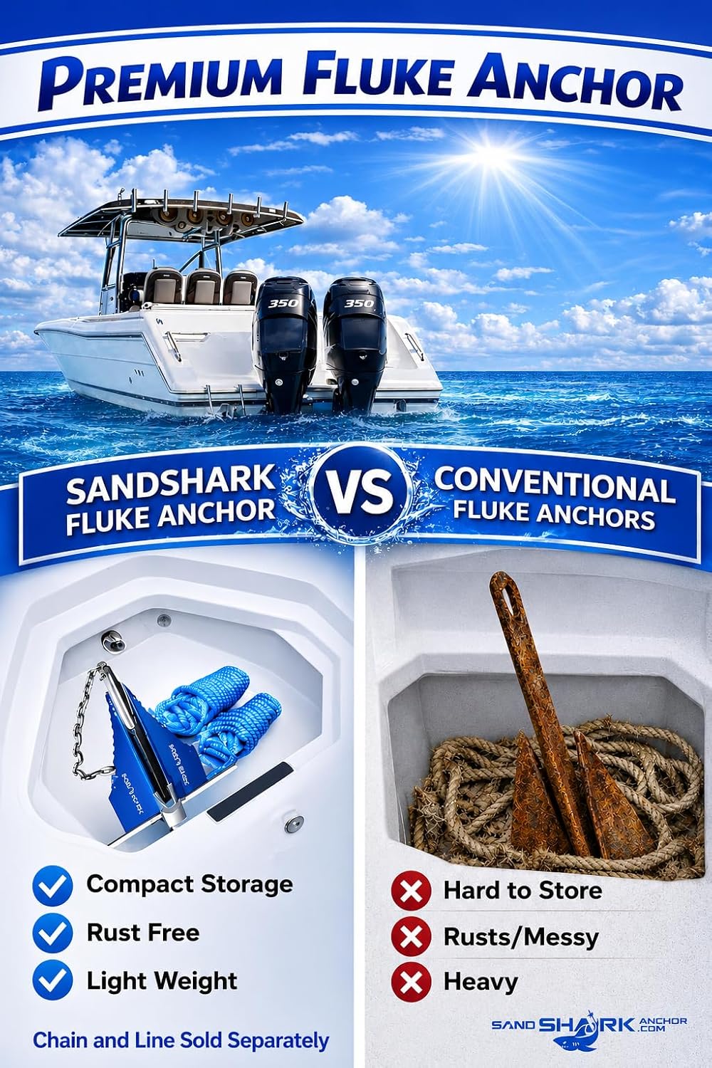 Fluke Anchor | Retractable Shaft (5lbs)