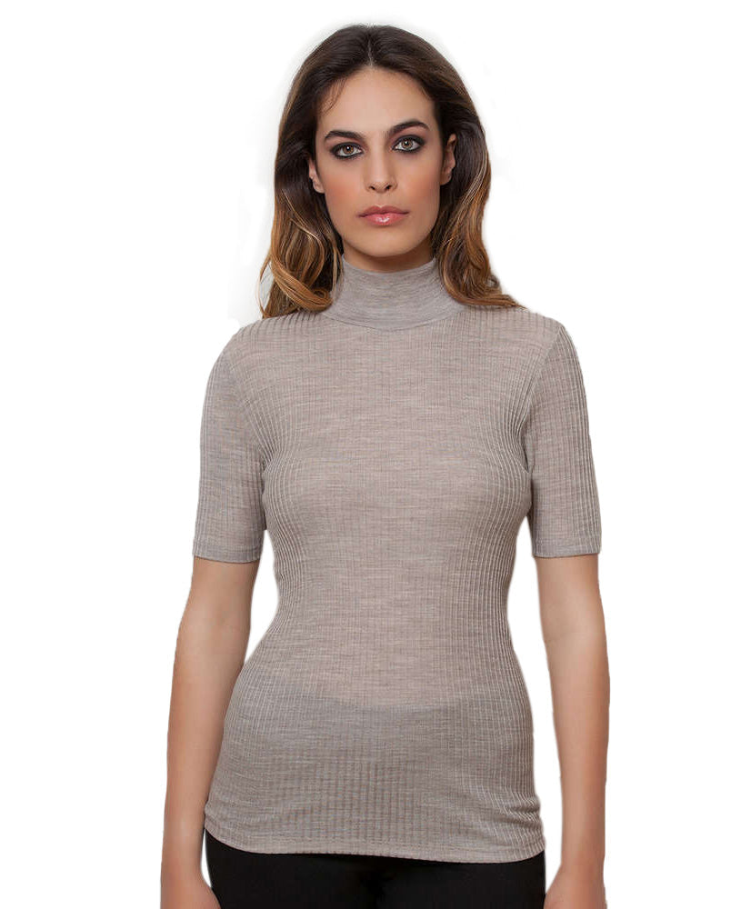 EGI Exclusive Merino Wool Blend Top with Short Sleeves